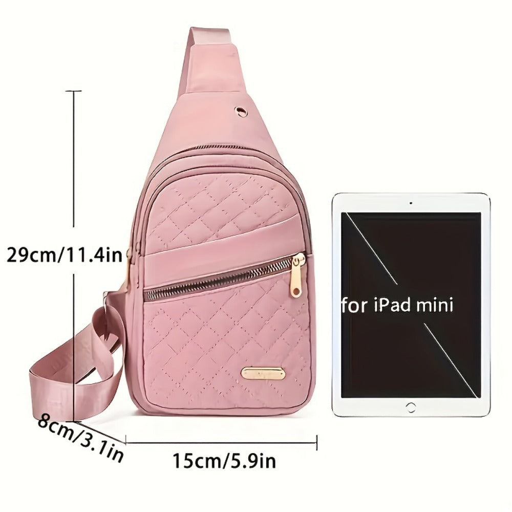 Sling Bag – for Travel, Diamond Pattern Chest Adjustable Strap – detail view 5