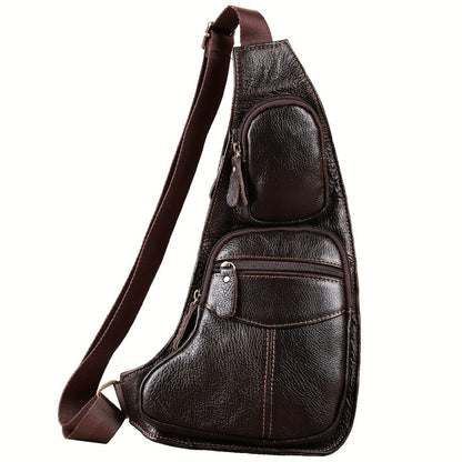 Sling Bag – for Travel, Leather Sling Vintage Chest Pack – detail view 20