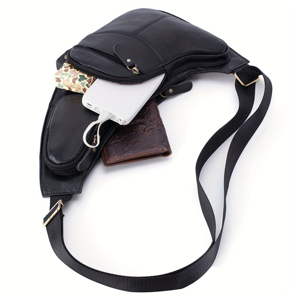 Sling Bag – for Travel, Leather Sling Vintage Chest Pack – detail view 14