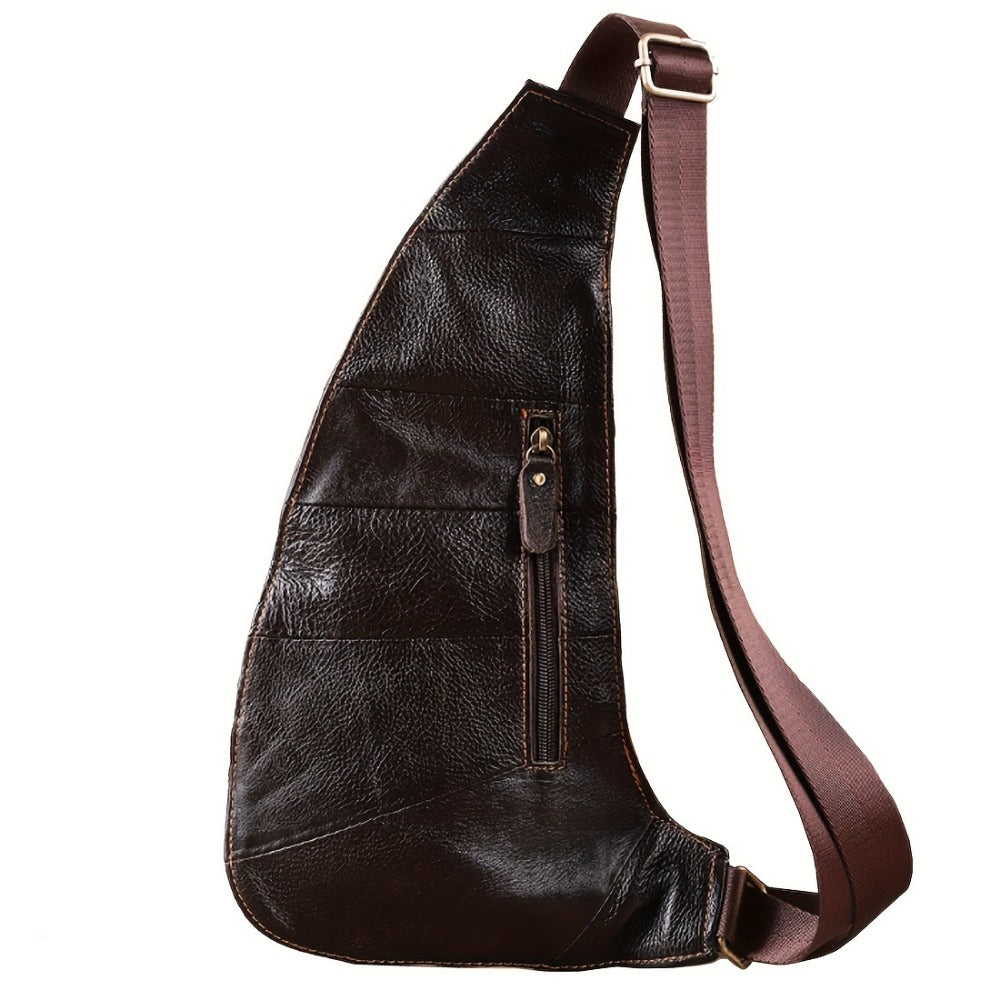Sling Bag – for Travel, Leather Sling Vintage Chest Pack – detail view 15