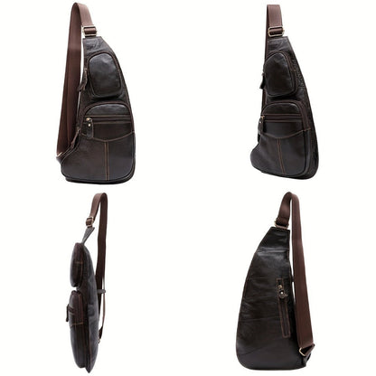 Sling Bag – for Travel, Leather Sling Vintage Chest Pack – detail view 16