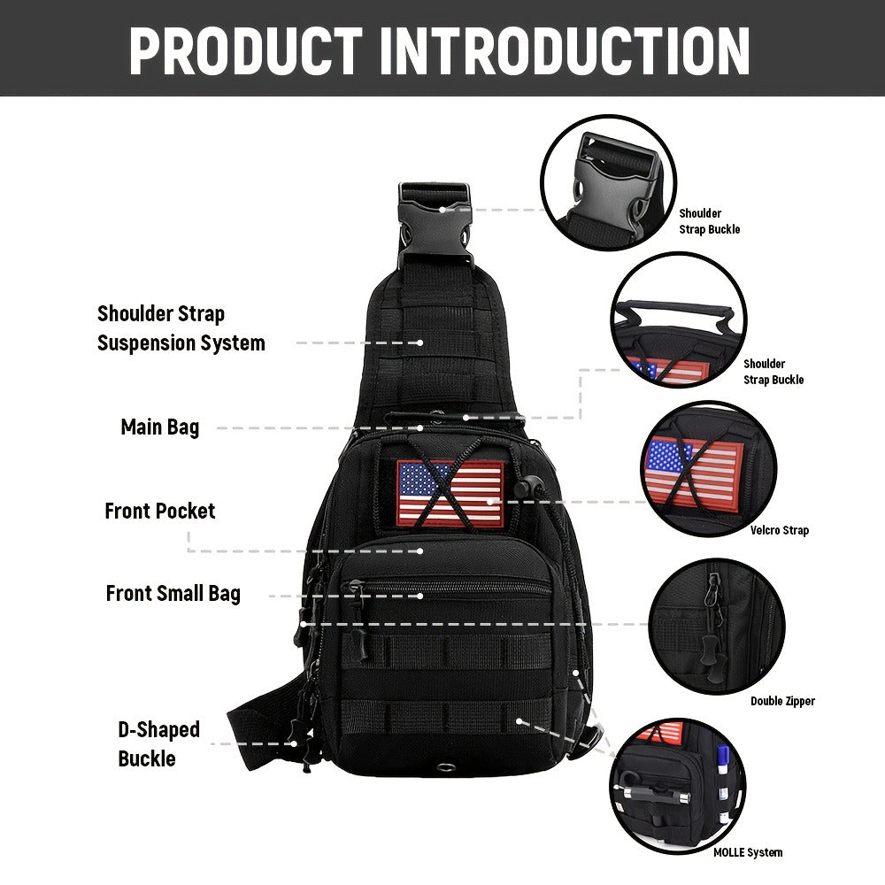 Sling Bag – for Travel, Oxford Cloth Chest Phone Pocket – detail view 13