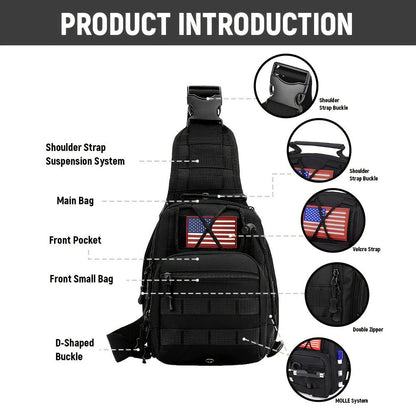 Sling Bag – for Travel, Oxford Cloth Chest Phone Pocket – detail view 13