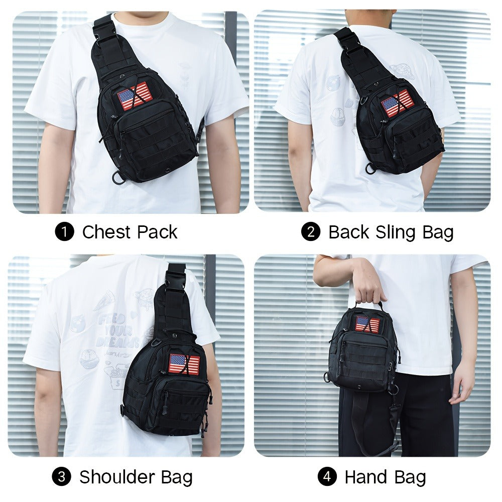 Sling Bag – for Travel, Oxford Cloth Chest Phone Pocket – detail view 18