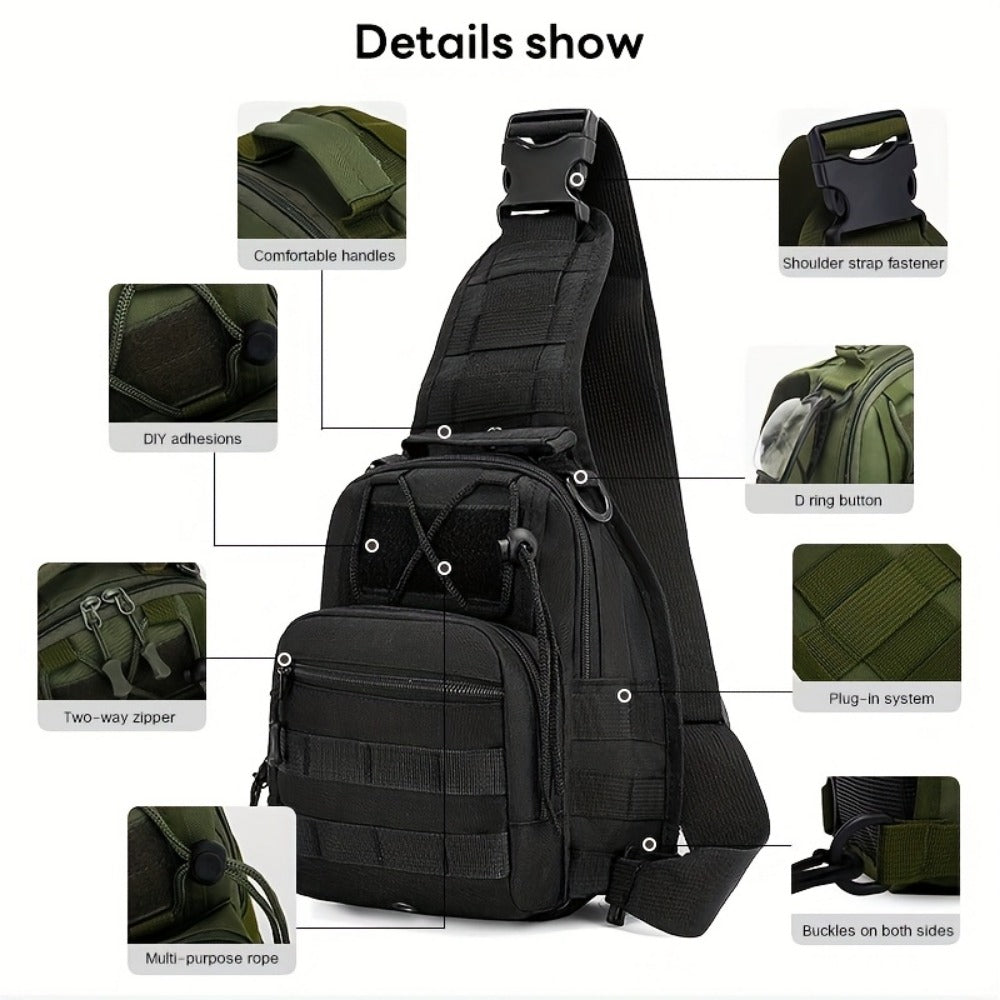 Sling Bag – for Travel, Oxford Cloth Chest Phone Pocket – detail view 22