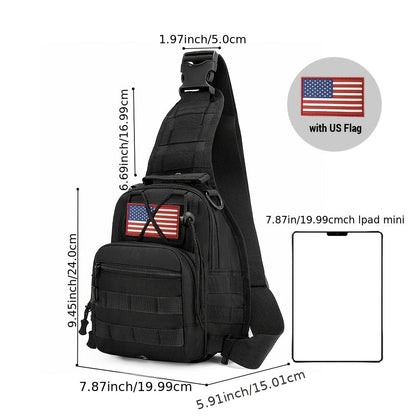 Sling Bag – for Travel, Oxford Cloth Chest Phone Pocket – detail view 7