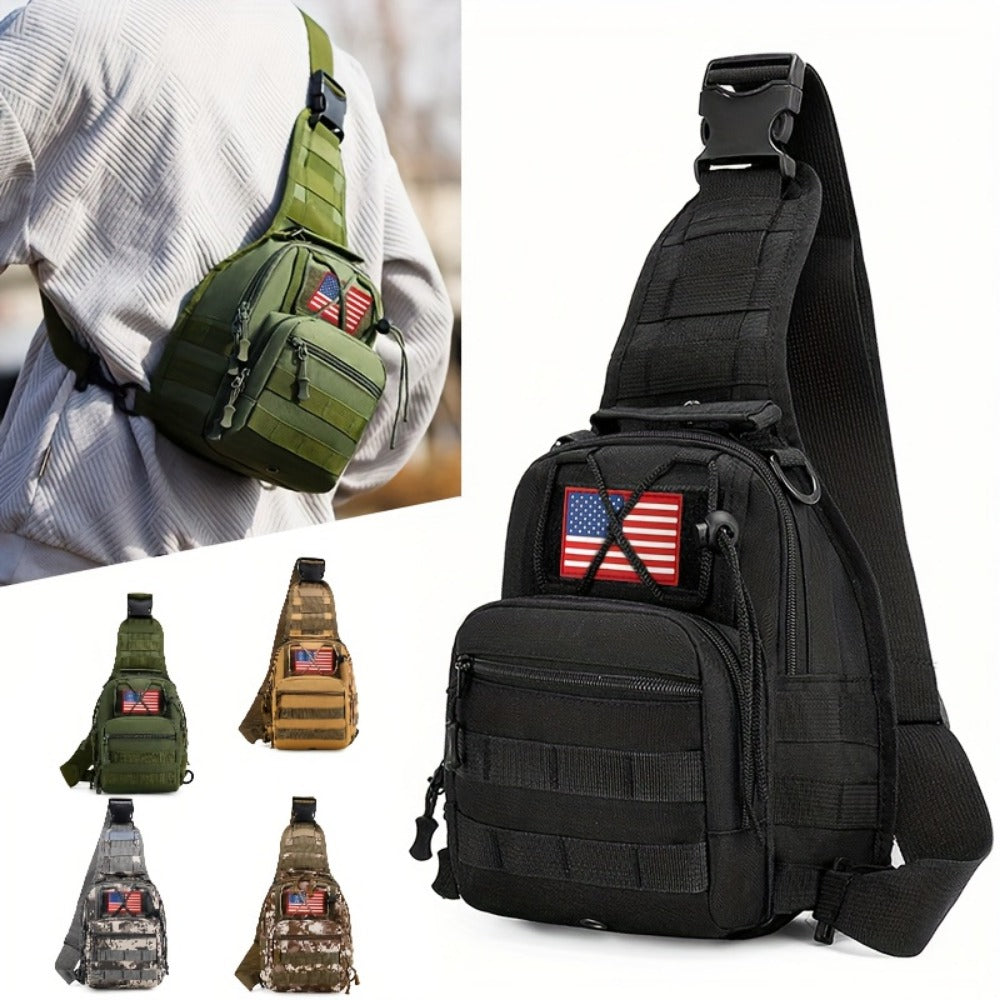 Sling Bag – for Travel, Oxford Cloth Chest Phone Pocket – front view
