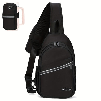 Sling Bag – for Travel, Sling Detachable Phone Pouch Hiking – front view