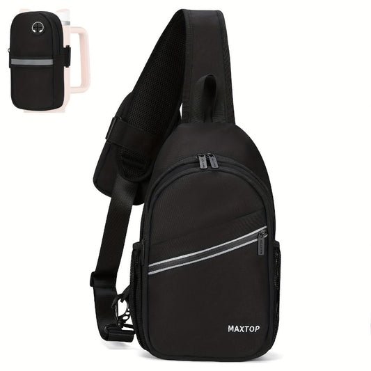 Sling Bag – for Travel, Sling Detachable Phone Pouch Hiking – front view