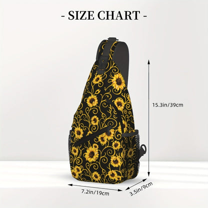 Sling Bag – for Travel, Sunflower Sling Chest Daypack Hiking – detail view 2