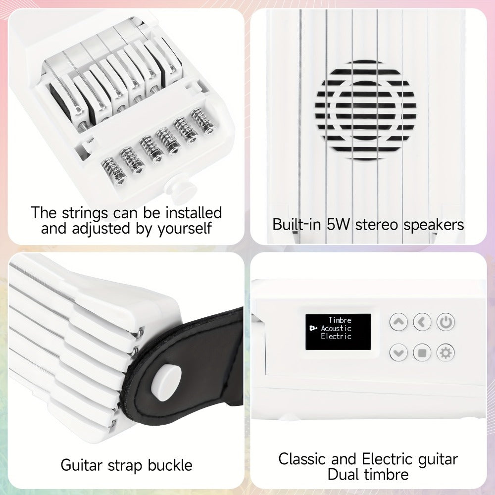 Smart Electric Guitar with Chord Practice, MIDI, LCD Screen and Speaker detail image - detail view 13
