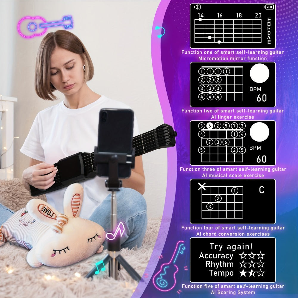 Smart Electric Guitar with Chord Practice, MIDI, LCD Screen and Speaker detail image - detail view 5