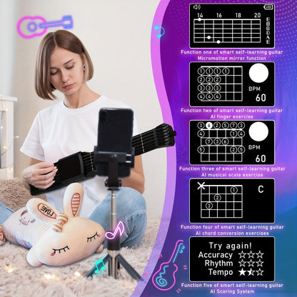 Smart Electric Guitar with Chord Practice, MIDI, LCD Screen and Speaker detail image - detail view 5