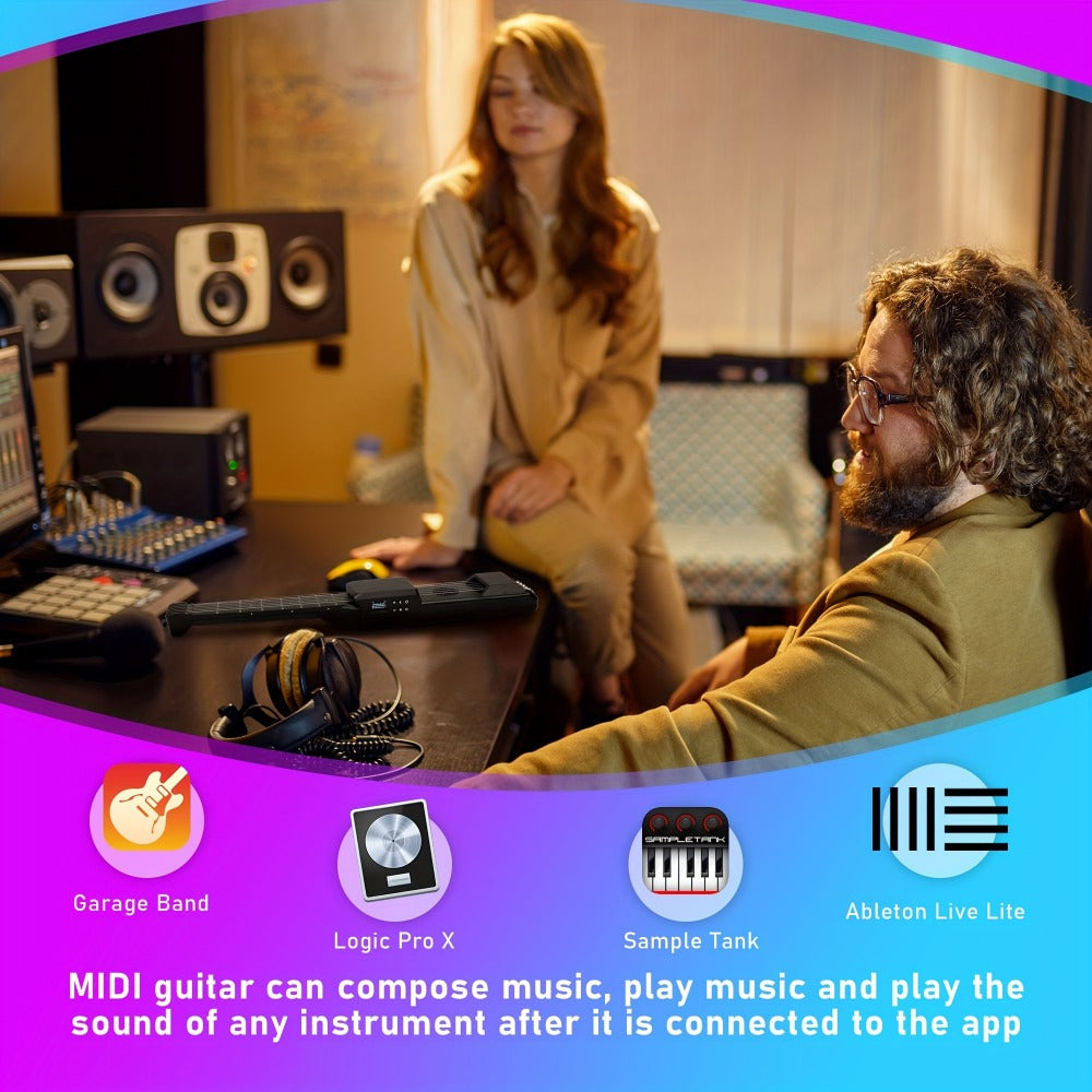 Smart Electric Guitar with Chord Practice, MIDI, LCD Screen and Speaker detail image - detail view 6