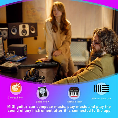 Smart Electric Guitar with Chord Practice, MIDI, LCD Screen and Speaker detail image - detail view 6