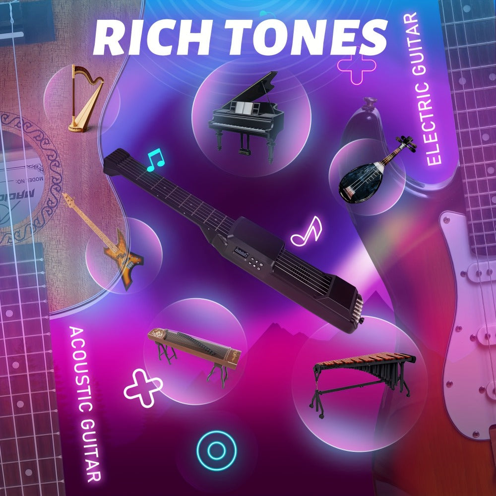 Smart Electric Guitar with Chord Practice, MIDI, LCD Screen and Speaker detail image - detail view 7