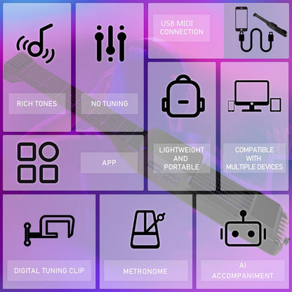 Smart Electric Guitar with Chord Practice, MIDI, LCD Screen and Speaker detail image - detail view 8