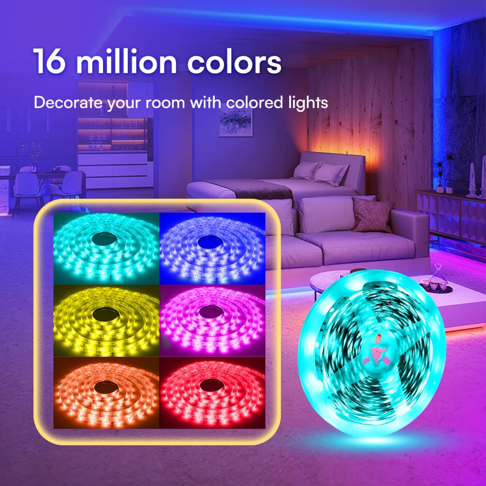 Smart LED Light Strip, 50/100-Foot RGB Set with App, Timer and Music Sync detail image - detail view 4