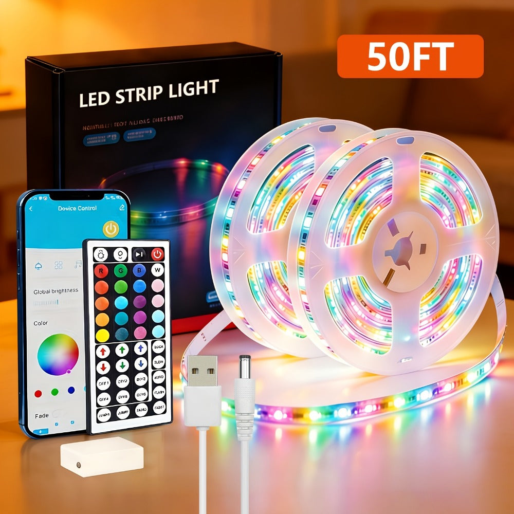 Smart LED Light Strip, 50/100-Foot RGB Set with App, Timer and Music Sync detail image - detail view 5