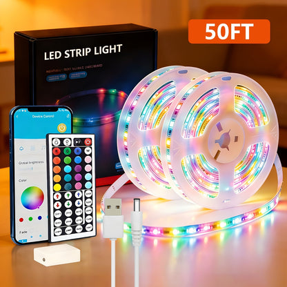 50/100-Foot Smart LED Light Strip shown in the RGB-50FT option