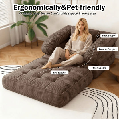 Sofa Bed with Fold-Out Lounger for Comfortable Everyday Seating detail image