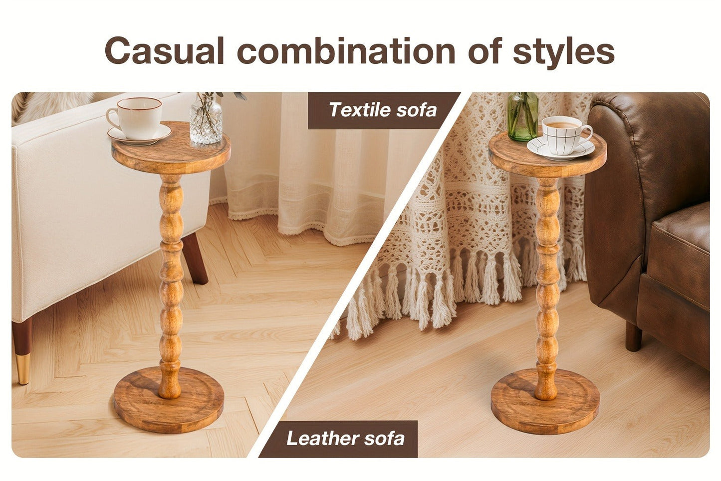 Solid Wood Side Table, Small Accent Table for Work, Display, and Everyday Use detail image - detail view 15
