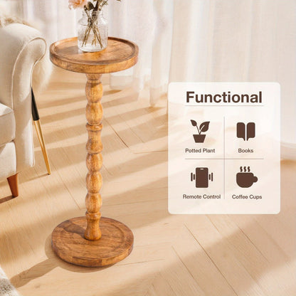 Solid Wood Side Table, Small Accent Table for Work, Display, and Everyday Use detail image - detail view 8