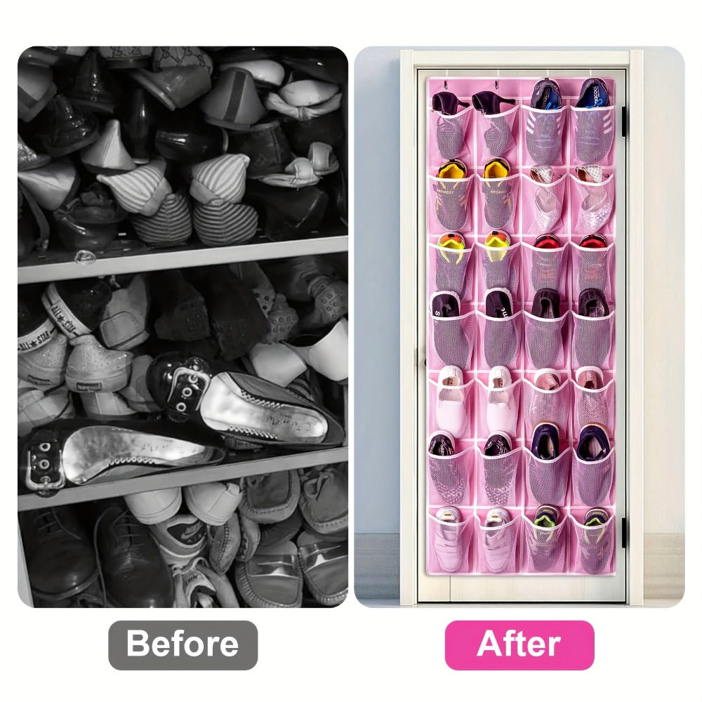 Space-Saving Fabric Shoe Organizer with Storage Bag for Entryway detail image