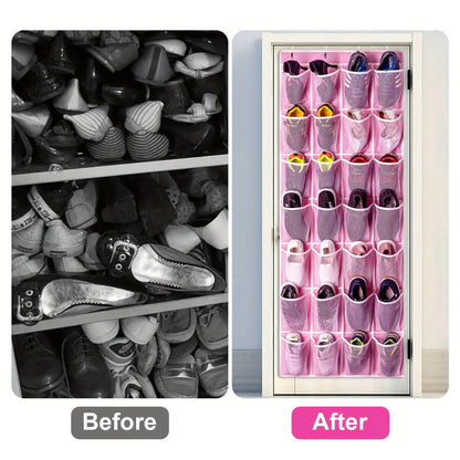 Space-Saving Fabric Shoe Organizer with Storage Bag for Entryway detail image