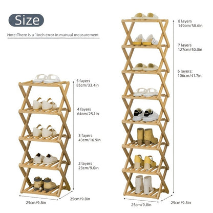 Space-Saving Foldable Shoe Rack, Freestanding Shoe Storage Rack for Entryway detail image - detail view 4