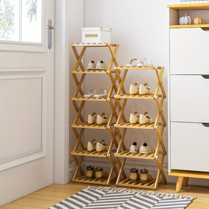 Space-Saving Foldable Shoe Rack, Freestanding Shoe Storage Rack for Entryway detail image - detail view 7