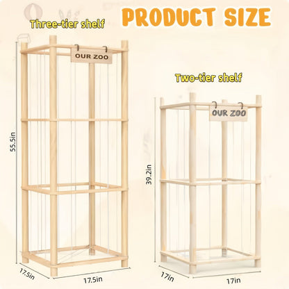 Space-Saving Wood Doll Display Shelf for Kids' Room and Living Room detail image