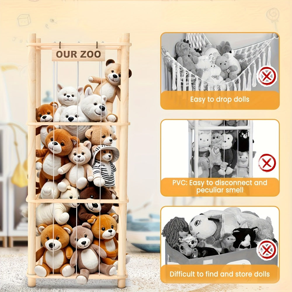 Space-Saving Wood Doll Display Shelf for Kids' Room and Living Room detail image - detail view 6