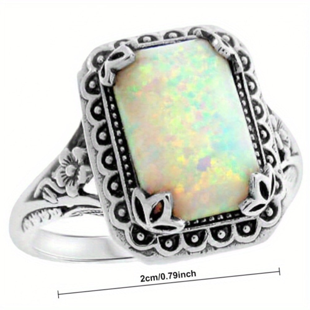 Stackable Rings for Women - 925 Sterling Silver Ring for Handcrafted Inlaid Stone Elegant Band - product detail view 8