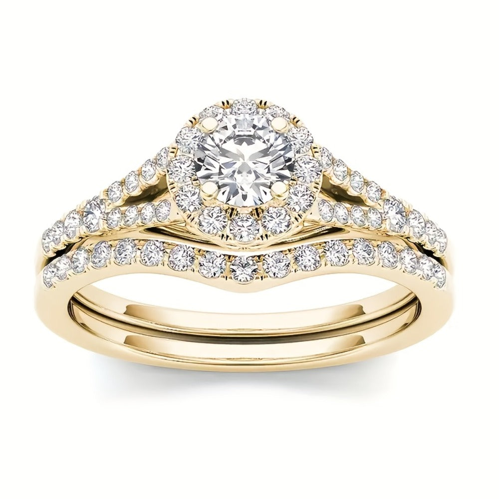 Stackable Rings for Women - Wedding Ring Set for 9 Pieces Multi-Style Bands with Synthetic Zirconia - product detail view 5