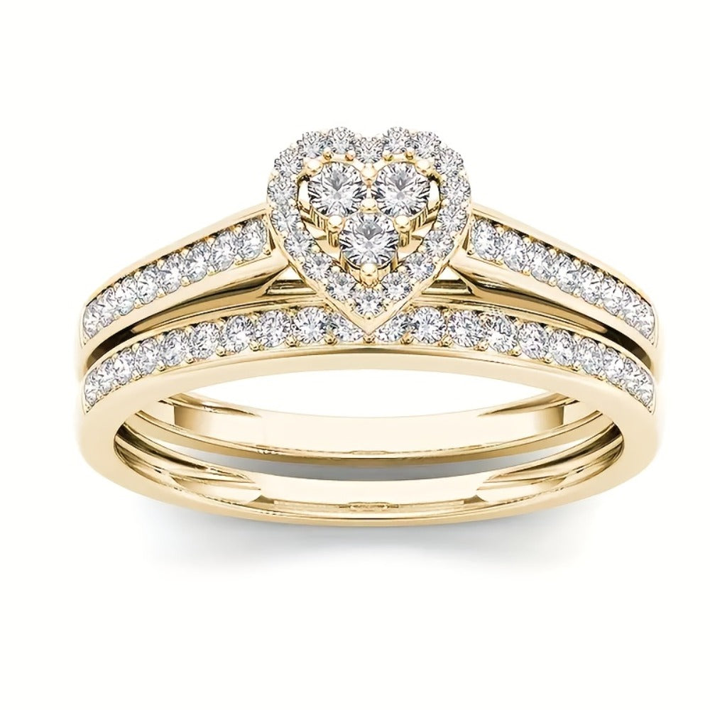 Stackable Rings for Women - Wedding Ring Set for 9 Pieces Multi-Style Bands with Synthetic Zirconia - product detail view 6