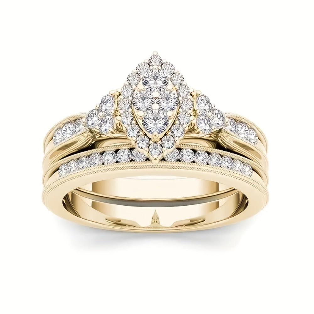 Stackable Rings for Women - Wedding Ring Set for 9 Pieces Multi-Style Bands with Synthetic Zirconia - product detail view 7