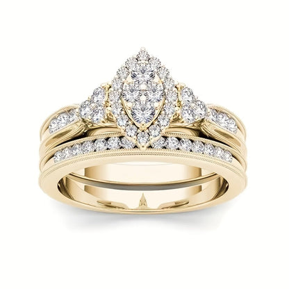 Stackable Rings for Women - Wedding Ring Set for 9 Pieces Multi-Style Bands with Synthetic Zirconia - product detail view 7