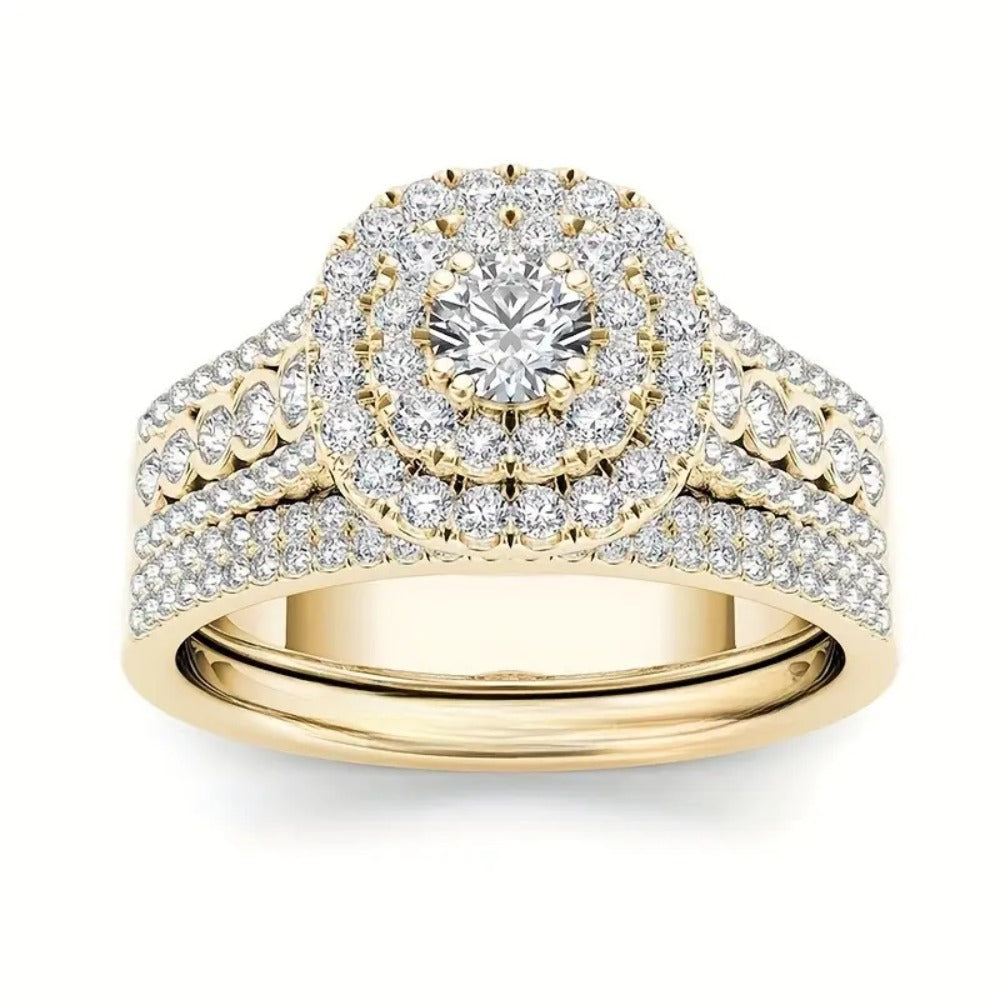 Stackable Rings for Women - Wedding Ring Set for 9 Pieces Multi-Style Bands with Synthetic Zirconia - product detail view 9