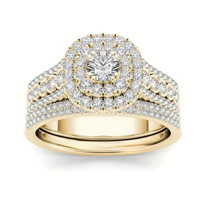 Stackable Rings for Women - Wedding Ring Set for 9 Pieces Multi-Style Bands with Synthetic Zirconia - product detail view 9