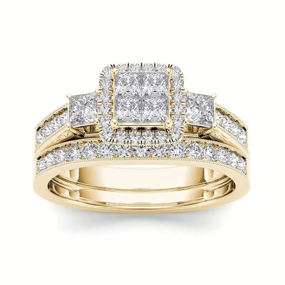 Stackable Rings for Women - Wedding Ring Set for 9 Pieces Multi-Style Bands with Synthetic Zirconia - product detail view 10