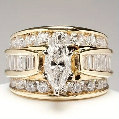 Stackable Rings for Women - Wide Band Ring Set 2Pcs for - Vintage Elegant Engagement Ring Set, Silver - product detail view 5