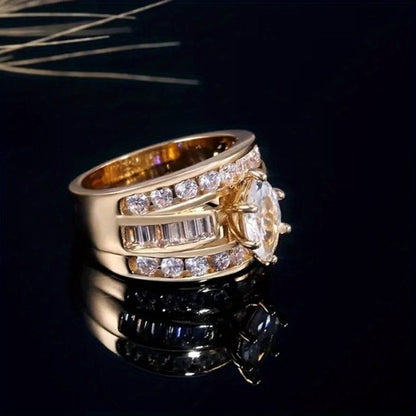 Stackable Rings for Women - Wide Band Ring Set 2Pcs for - Vintage Elegant Engagement Ring Set, Silver - product detail view