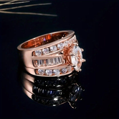 Stackable Rings for Women - Wide Band Ring Set 2Pcs for - Vintage Elegant Engagement Ring Set, Silver - product detail view