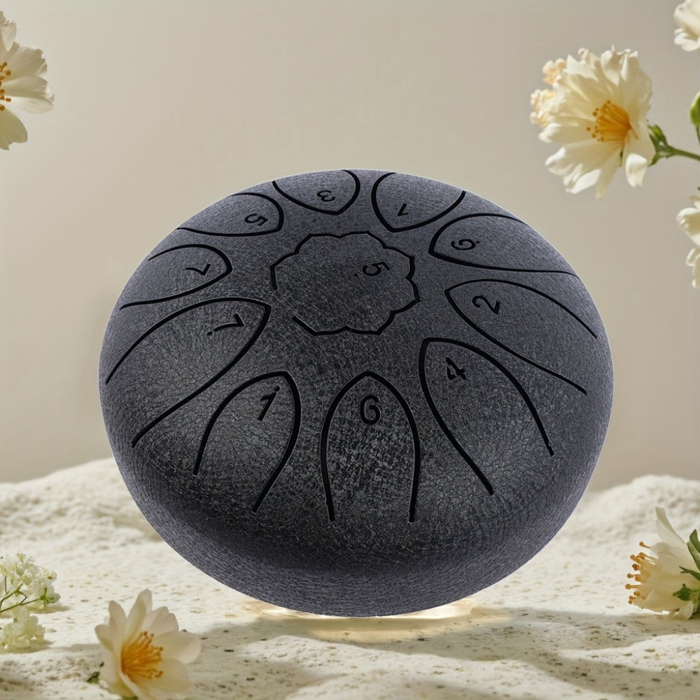 Steel Tongue Drum, 6-Inch 11-Note Set with Drumsticks and Music Book detail image - detail view 12