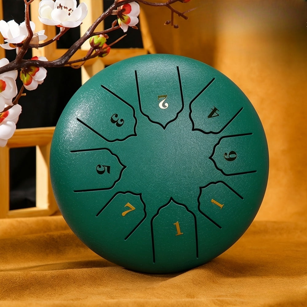 Steel Tongue Drum, 6-Inch 8-Tone Hand Drum with Mallet and Sheet Music detail image - detail view 5
