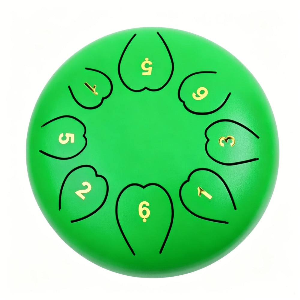 Steel Tongue Drum, 6-Inch 8-Tone Hand Drum with Mallet and Sheet Music detail image - detail view 7