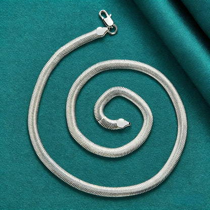 Sterling Silver Necklace - 925 Silver Bamboo Link, Textured Chain - product detail view 3