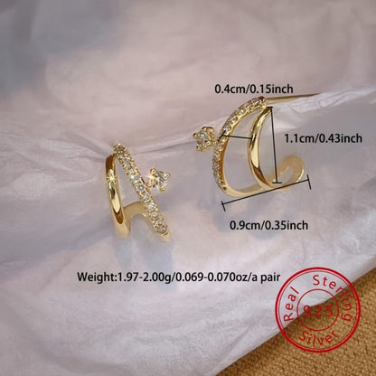 Stud Earrings for Women - CZ for 925 Sterling Silver Double Claw Prong Zirconia | Hypoallergenic - product detail view 8