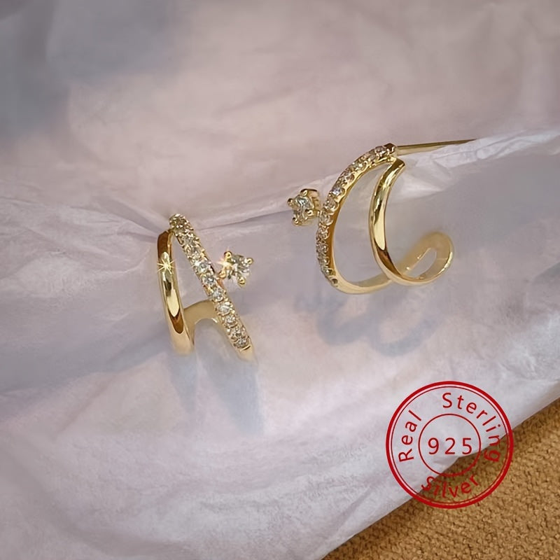 Stud Earrings for Women - CZ for 925 Sterling Silver Double Claw Prong Zirconia | Hypoallergenic - product detail view 14